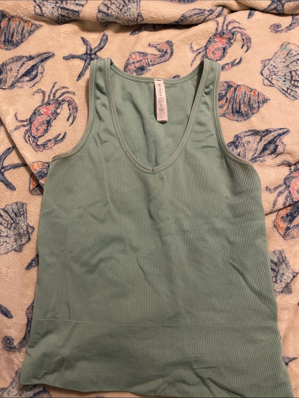 Athleta Ribbed V-Neck Tank Top - Sage